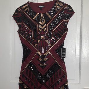 Like new - Cocktail Sequin Dress Boho CHic Tribal Aztec Southwest Cachella